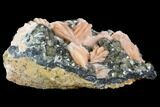 Cerussite Crystals with Bladed Barite on Galena - Morocco #98739-1